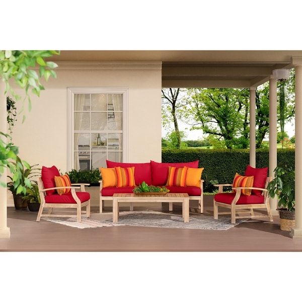 Kooper 4 Piece Sunbrella Outdoor Patio Sofa and Club Chair Set