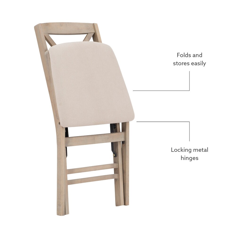 Lesvos X Back Grey Wash Folding Side Dining Chair (Set of 2)