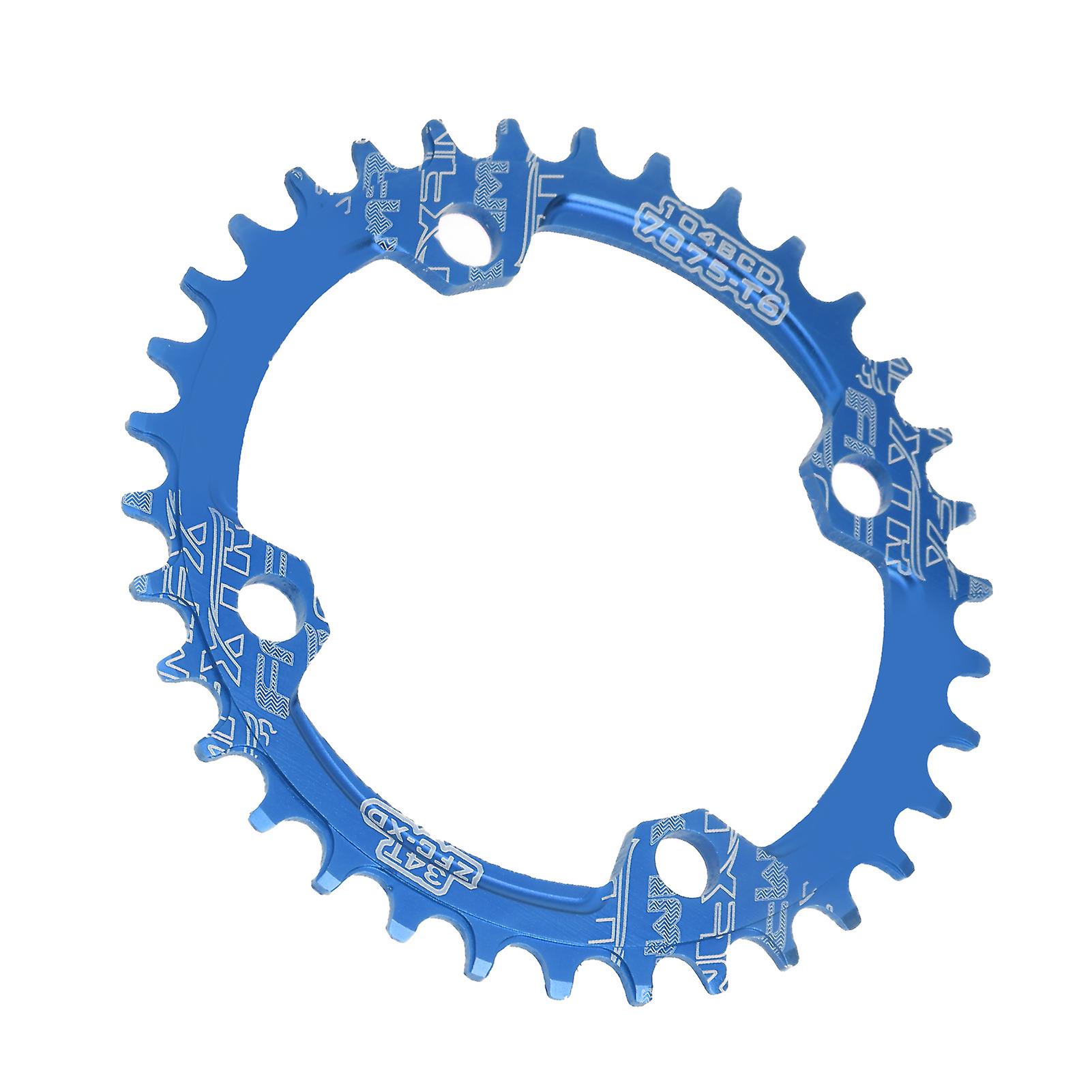 Fmfxtr Bike Narrow Wide Chainring Bicycle 104 Bcd 34t Round Single Chainring For Mountain Bicycle Road Bikeblue