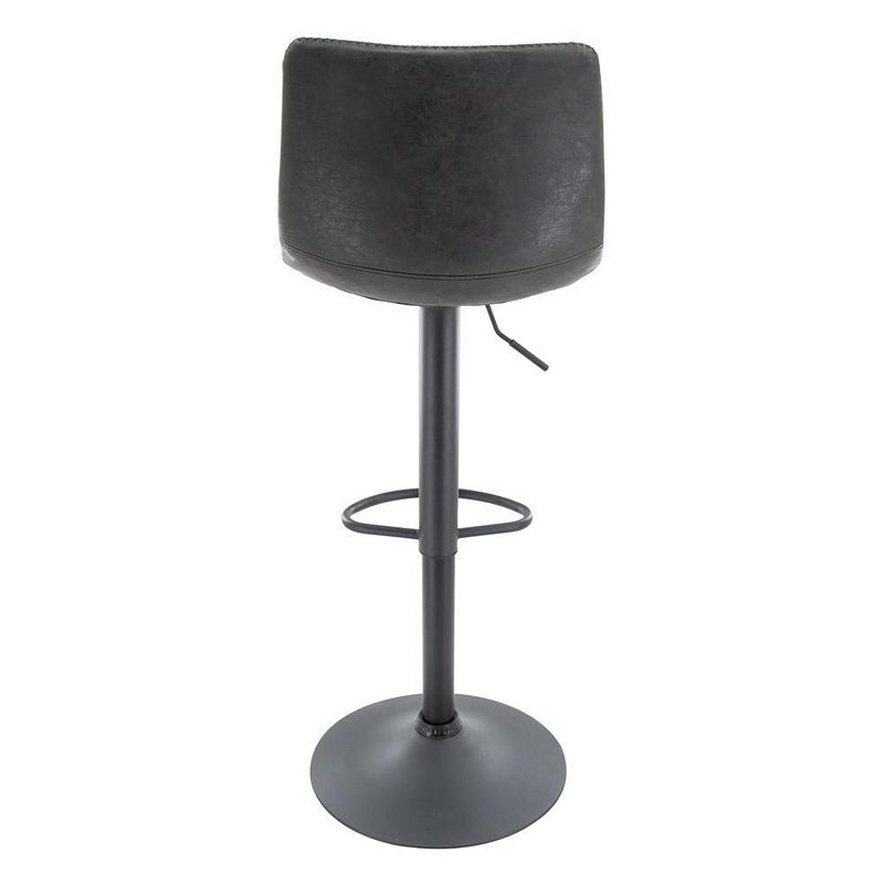 LeisureMod Tilbury Modern Adjustable Bar Stool With Footrest and 360-Degree Swivel Set of 2