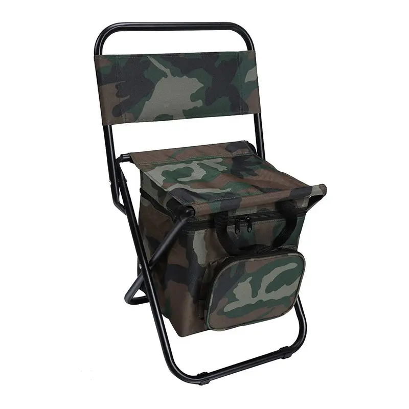 Fastrider Custom Outdoor Portable Hiking Camping Travel Storage Folding Metal Stool Backpack Chair with Cooler Bag