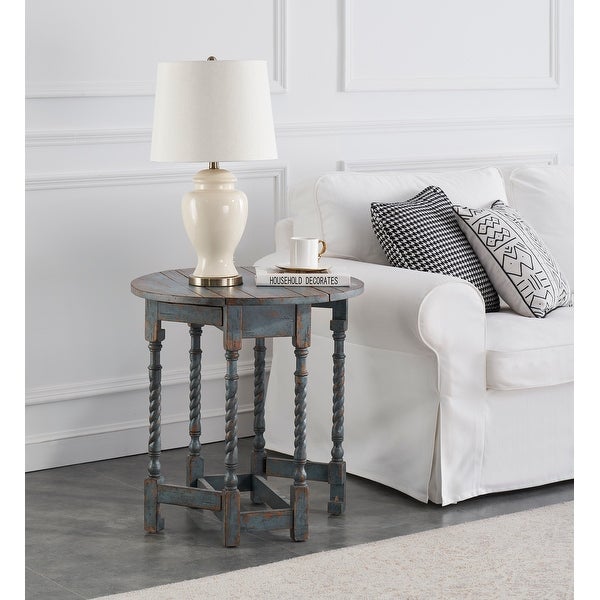 Somette Drop Leaf Accent Table Blue Farmhouse Accent Table