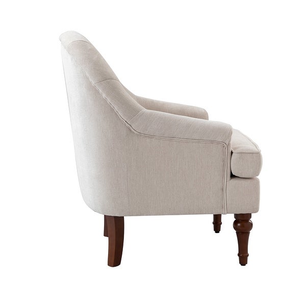 Gioa Classic Polyester Tufted Back Armchair Set Of 2 with Solid Wood Legs by HULALA HOME