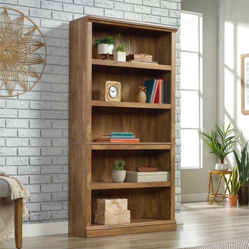 Sauder Select Engineered Wood 5 Shelf Bookcase in Vintage Oak   Transitional   Bookcases   by Homesquare  Houzz