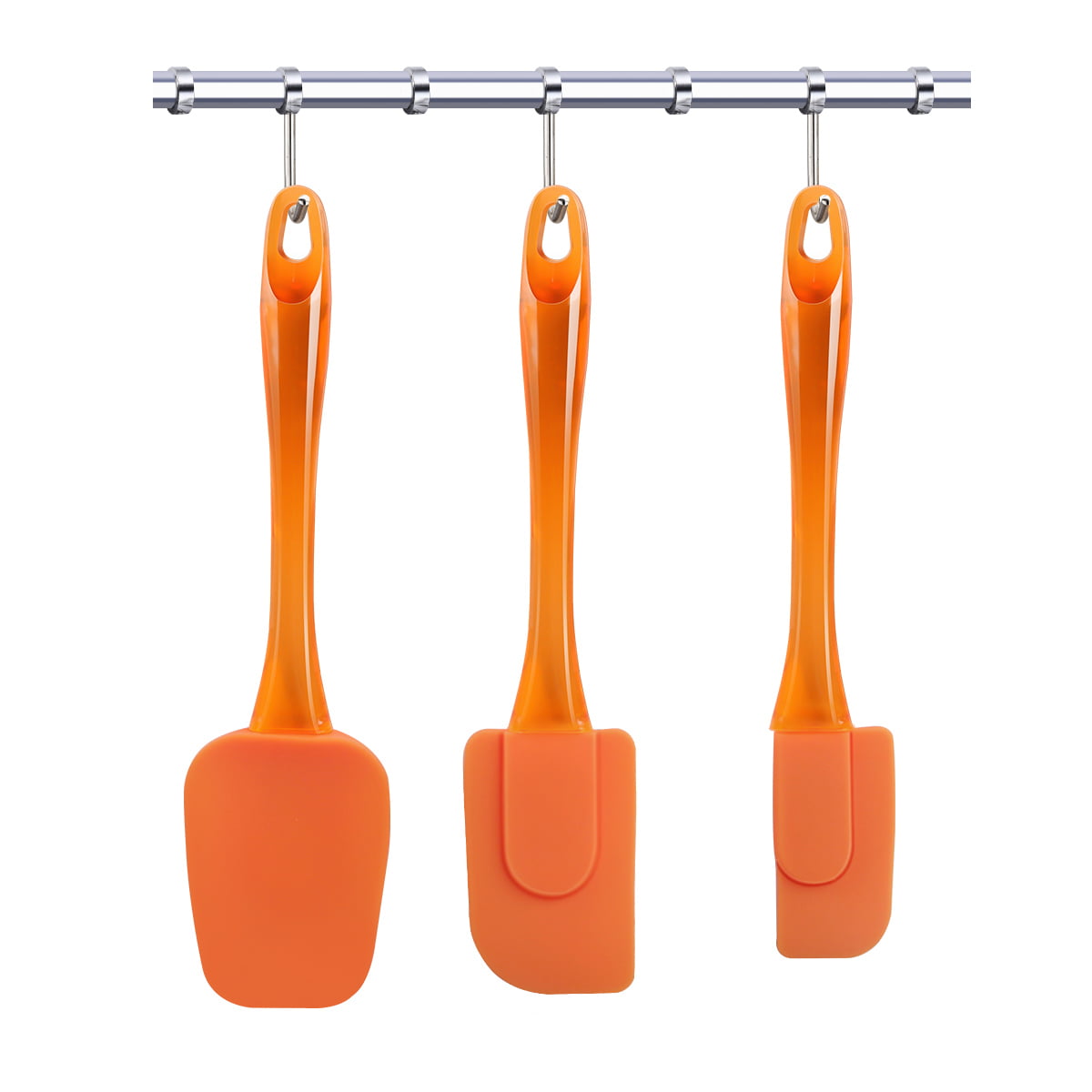 Silicone Spatula Set Flexible Heat Resistant Rubber Spatula Turner Kitchen Cooking Utensils Spoonula Cake Tools Orange