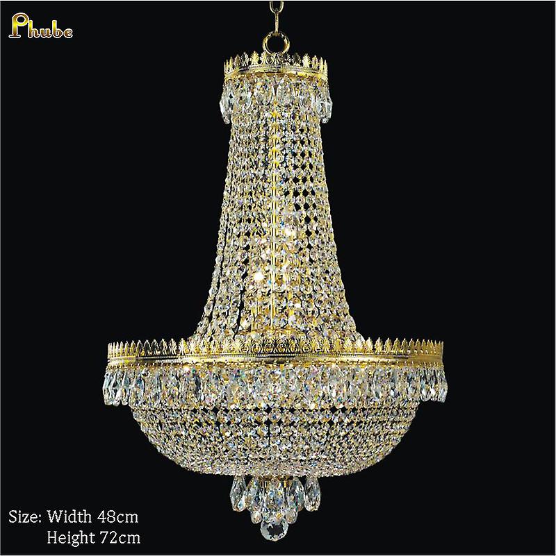 Phube Lighting French Empire Gold Crystal Chandelier Lustre Chrome Chandeliers Modern Pendant Light