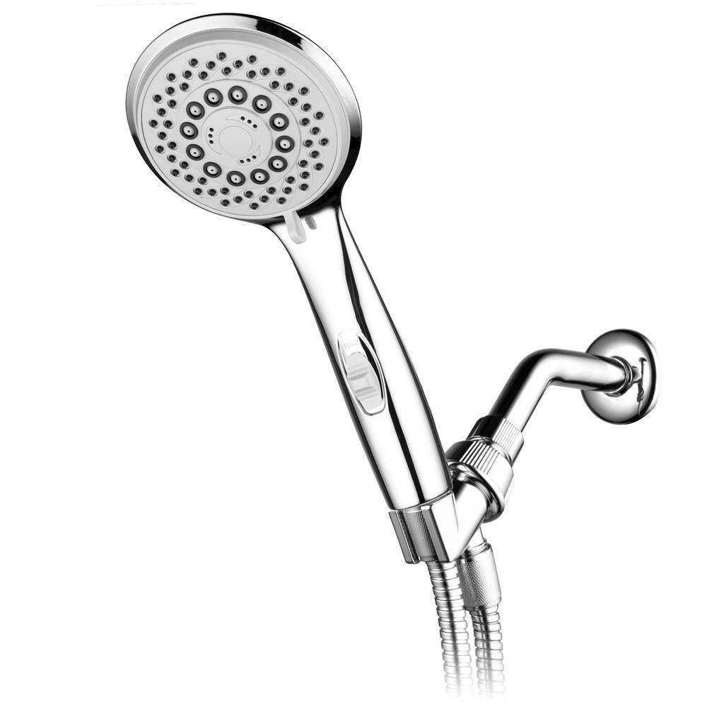 Hotel Spa 7-Spray 4 in. Single Wall Mount Waterfall Handheld Rain Shower Head in Chrome 21458