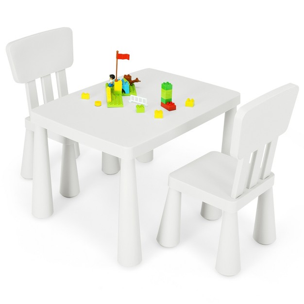 Tangkula Kids Table And 2 Chairs Set Children Play Activity Table Furniture Set Blue pink white green