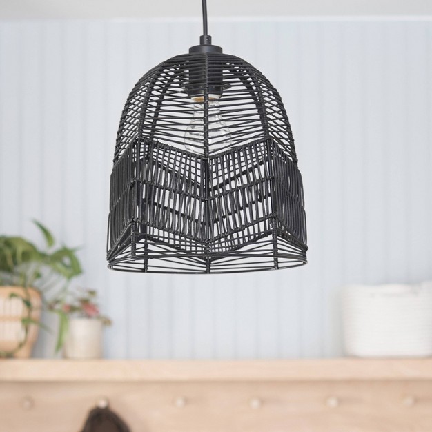 1 light Zola Pendant Rattan Black River Of Goods