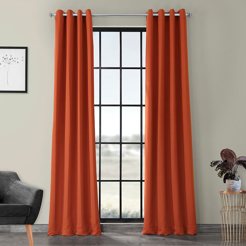 EFF Solid Blackout Grommet Set of 2 Window Curtains