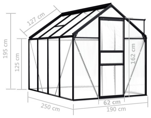 vidaXL Greenhouse Patio Grow House Outdoor Green House Anthracite Aluminum   Greenhouses   by vidaXL LLC  Houzz