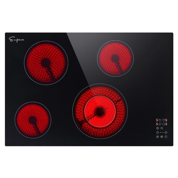 30-in 4 Elements Radiant Electric Cooktop Including Dual-Ring Element - 30