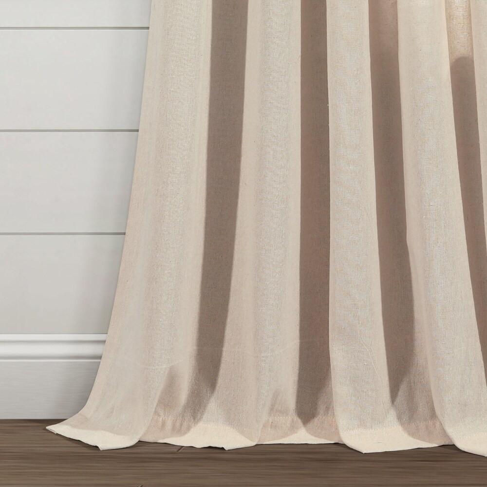 Lush Decor Ivy Tassel Faux Linen Window Curtain Panel Pair   84\