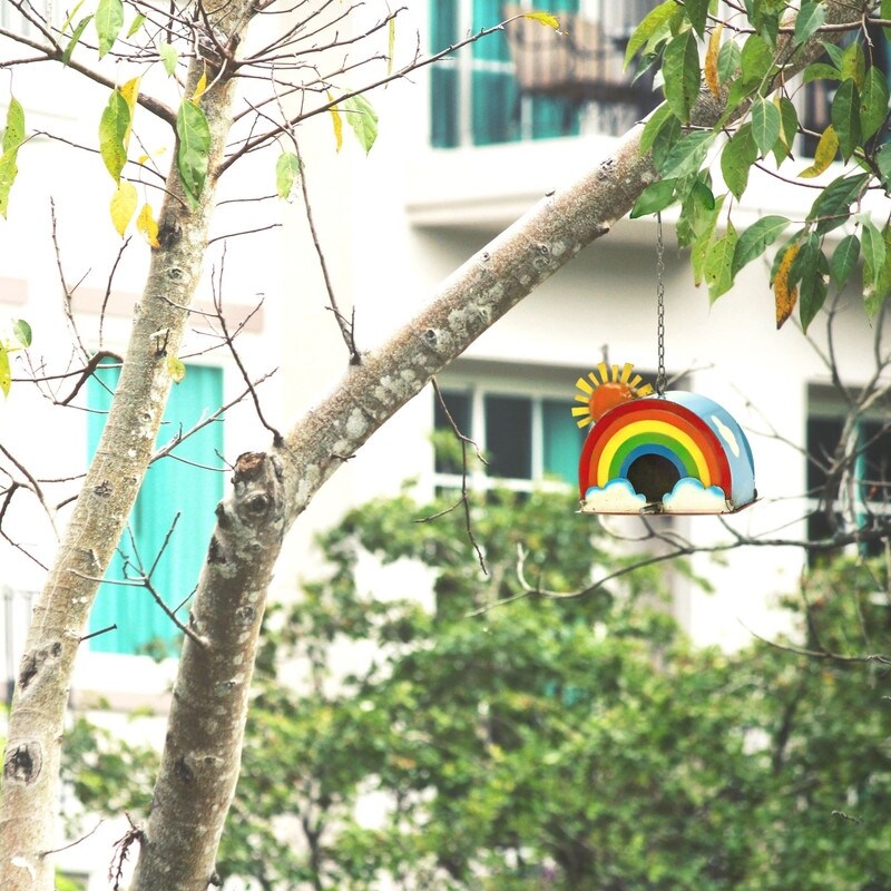 Rustic Arrow Metal Rainbow Birdhouse