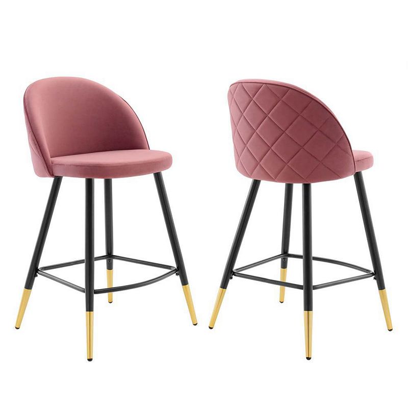 Modway Cordial Performance Velvet Counter Stools - Set of 2