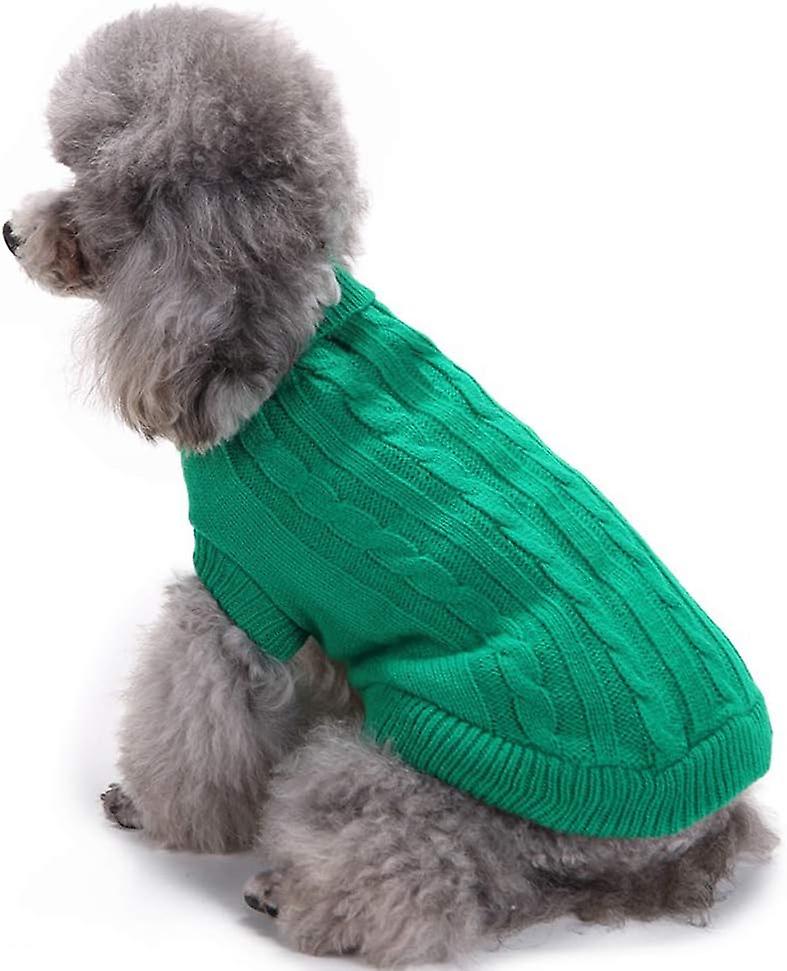 Dog Sweater， Warm Pet Sweaters Dogs Large Dogs， Cute Knitted Classic Cat Sweater Dog Clothes Coat For Girls Boys Dog Puppy Cat(xl，green)