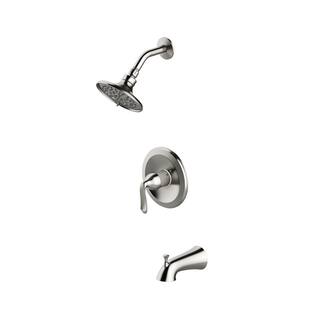 JACUZZI Piccolo Single-Handle 5-Spray Tub and Shower Faucet in Brushed Nickel (Valve Included) PV42826