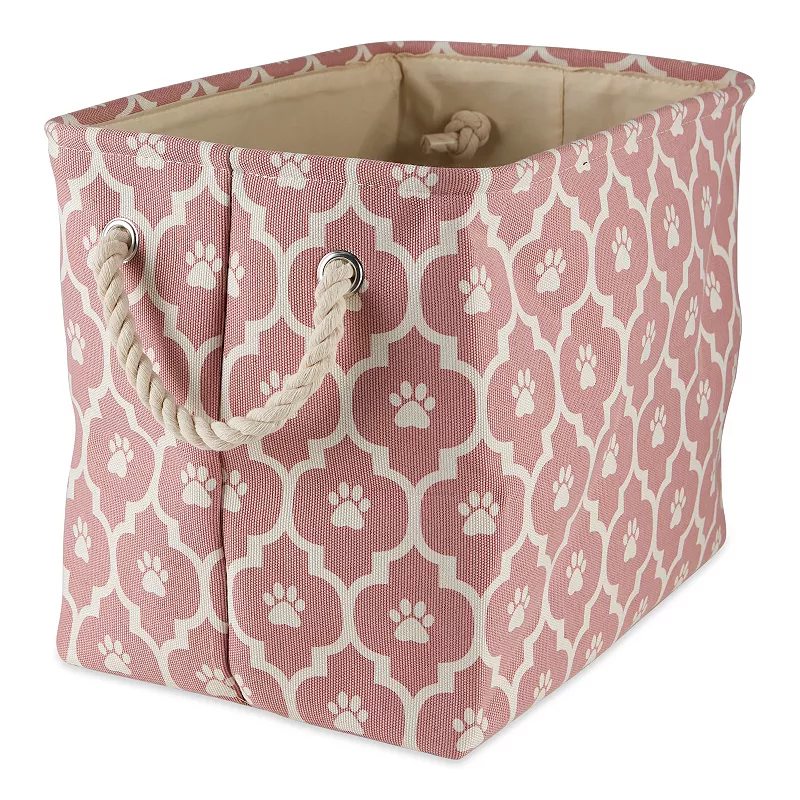 16 Decorative Rectangular Medium Lattice Paw Pet Storage Bin