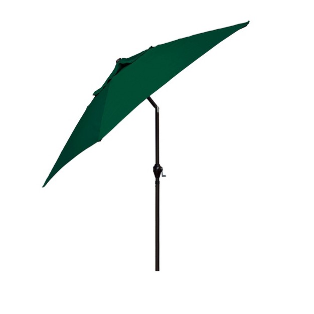 9 x27 X 9 x27 Aluminum Market Patio Umbrella With Crank Lift And Push Button Tilt Hunter Green Astella