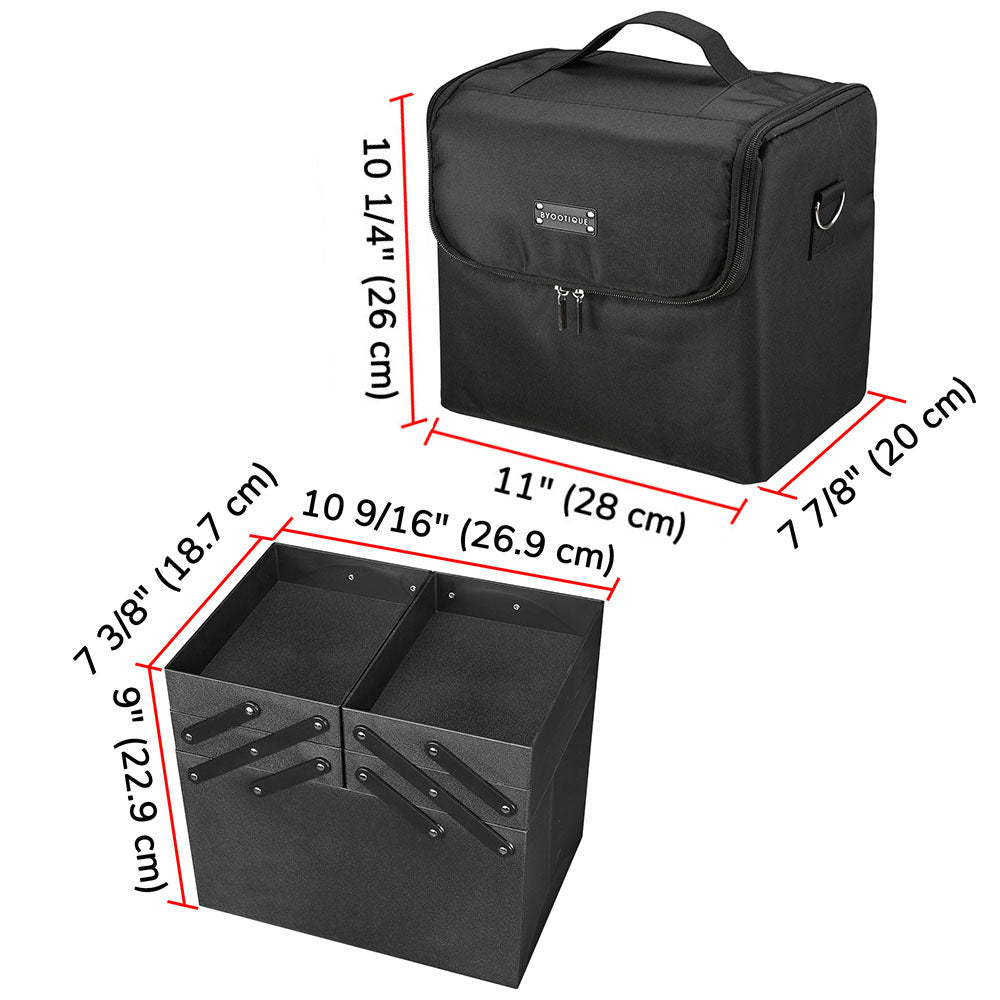 Byootique Soft Makeup Train Case Portable Black