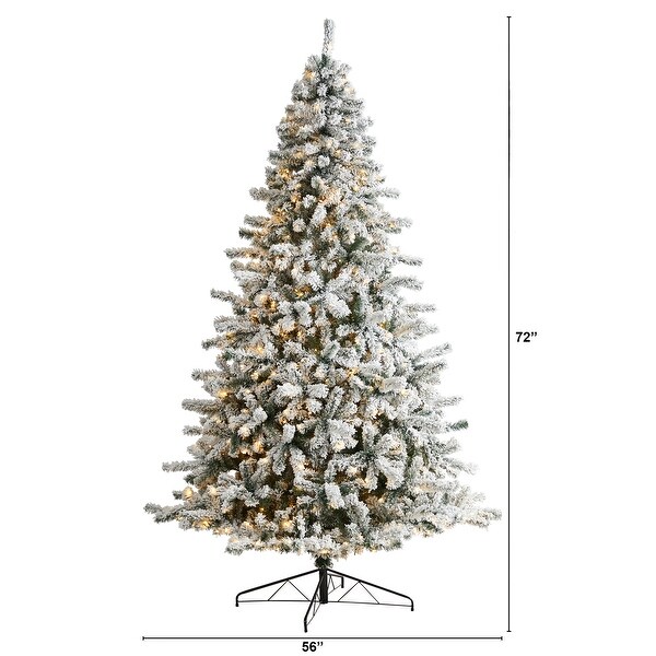 9' Flocked Rock Springs Spruce Christmas Tree with Lights