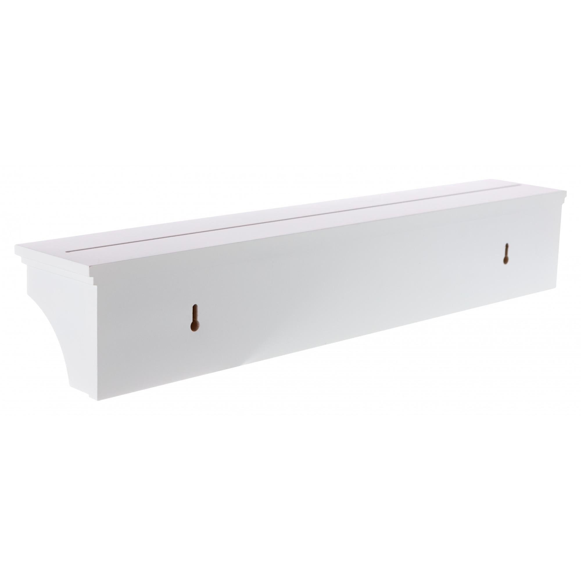 kieragrace KG Finley Wall Shelf with three Metal Hooks - White， 24