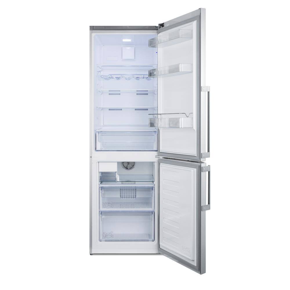 Summit Appliance 24 in. 11 cu. ft. Bottom Freezer Refrigerator in Stainless Steel Counter Depth FFBF247SSIM