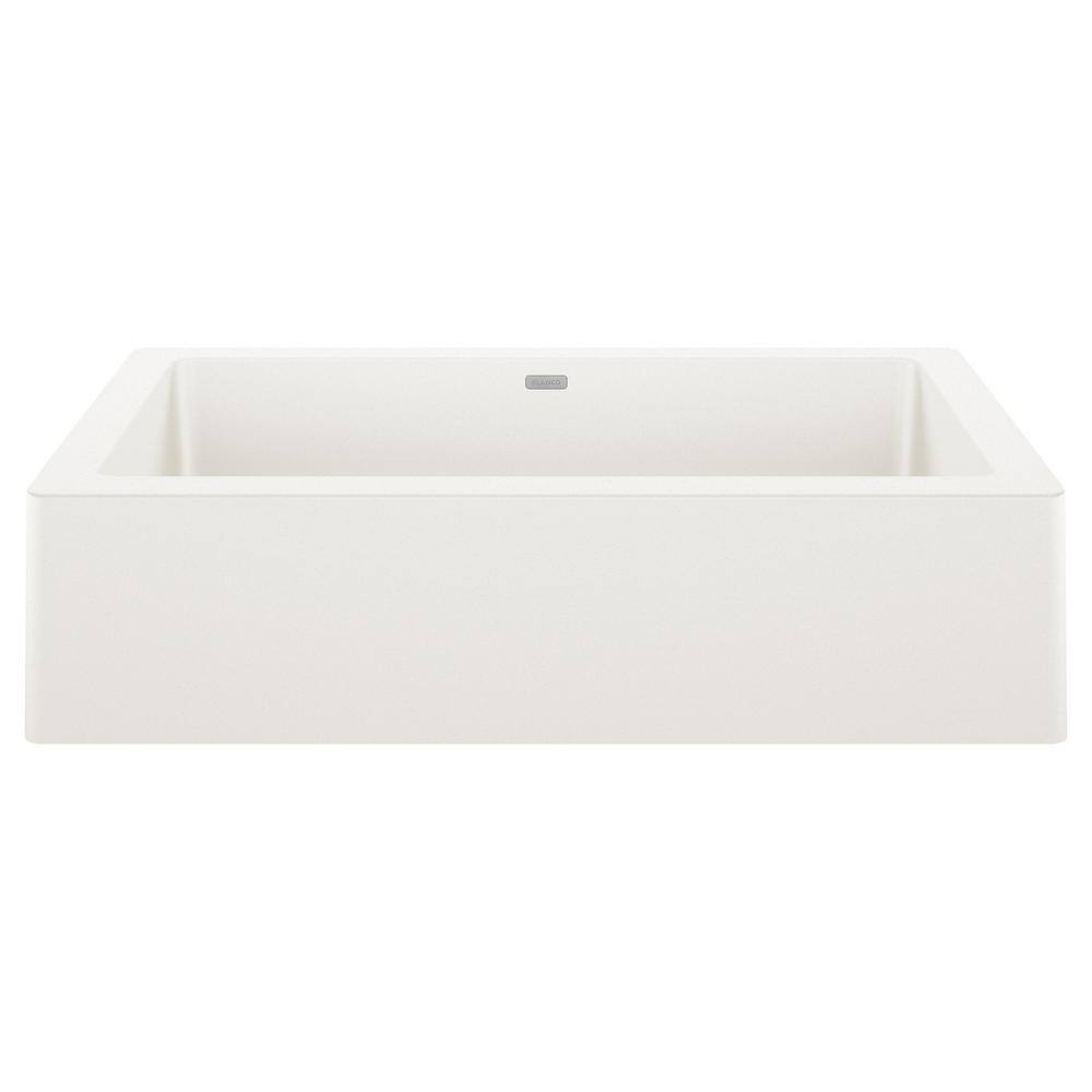 Blanco VINTERA White Granite Composite 30 in. Super Single Bowl Farmhouse Apron Kitchen Sink 526541