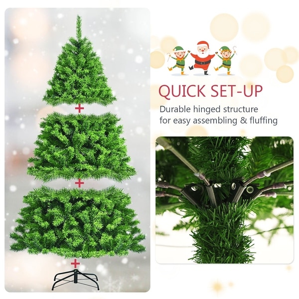 Unlit Artificial Christmas Tree with Metal Stand