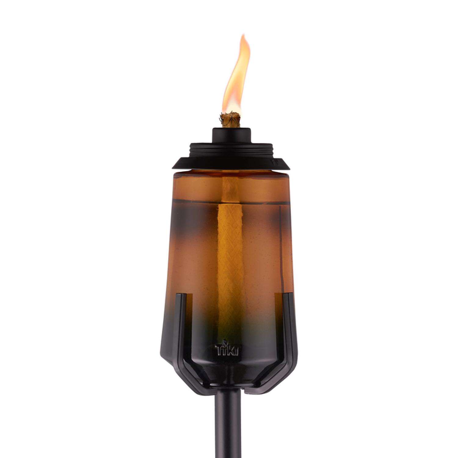 TIKI Brown Glass 69 in. Industrial Ombre Outdoor Torch 1 pc