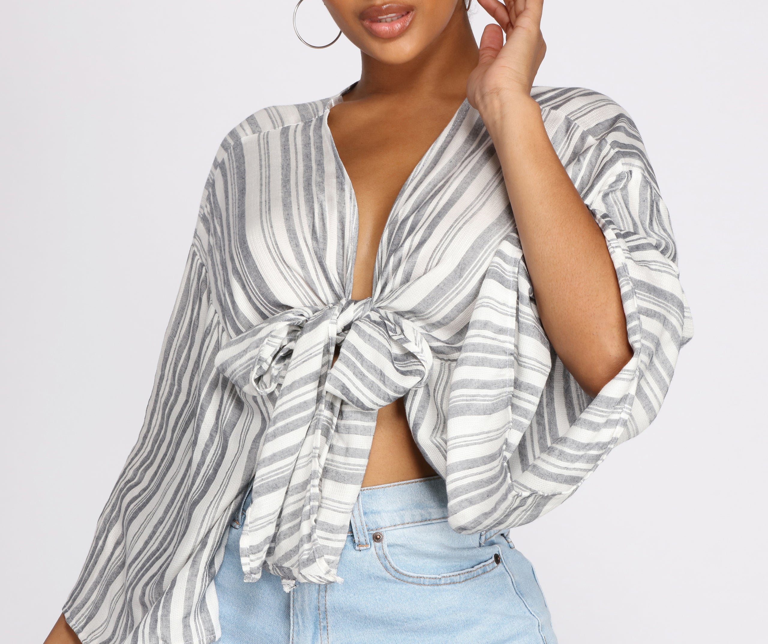 Beachy Vibes Tie Front Top