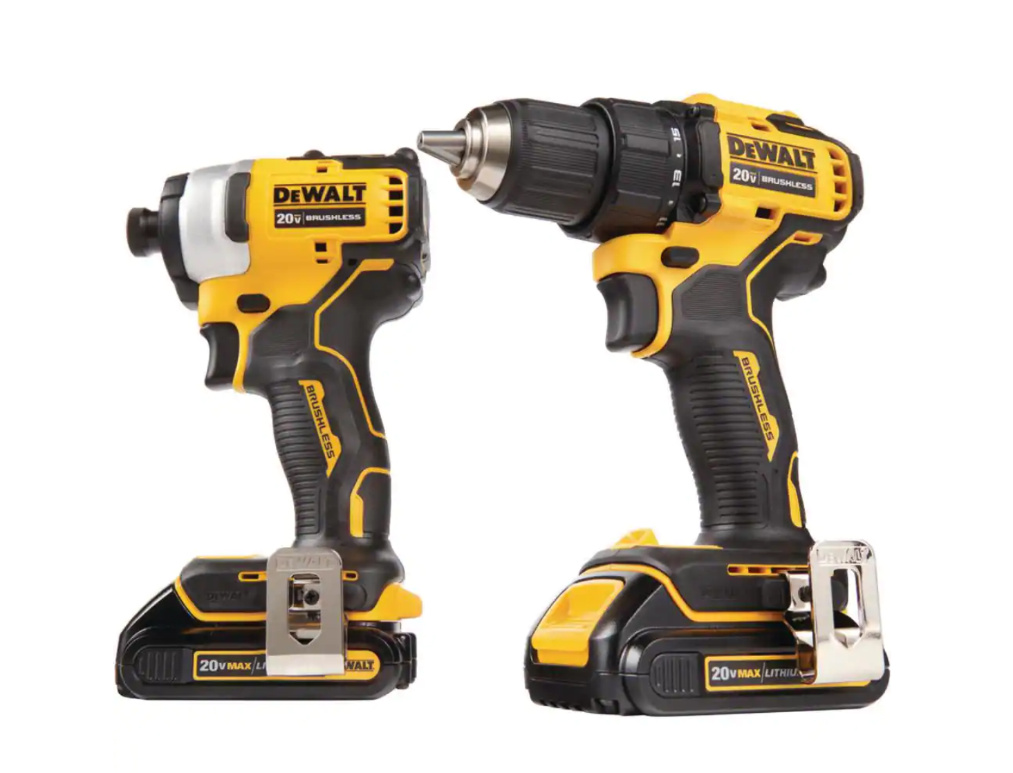 DEWALT DCK278C2 ATOMIC 20-Volt MAX Cordless Brushless Compact Drill/Impact Combo Kit (2-Tool) with (2) 1.3Ah Batteries， Charger and Bag