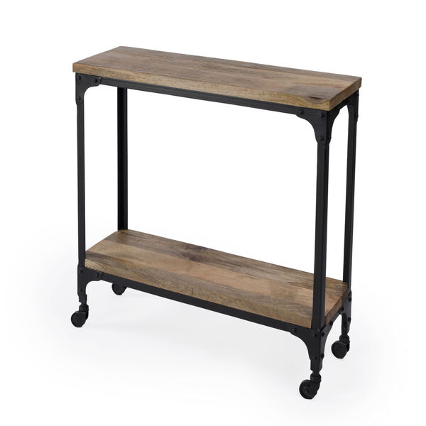 Gandolph Tan and Black Industrial Chic Console Table