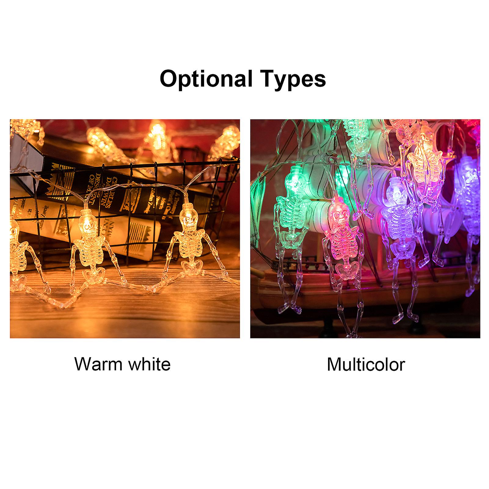 3 Meters 20leds Skulls Design String Light Constant Bright Mode 2 * Aa Cell Operated For Halloween Party Home Decoration Present Gift No.207329