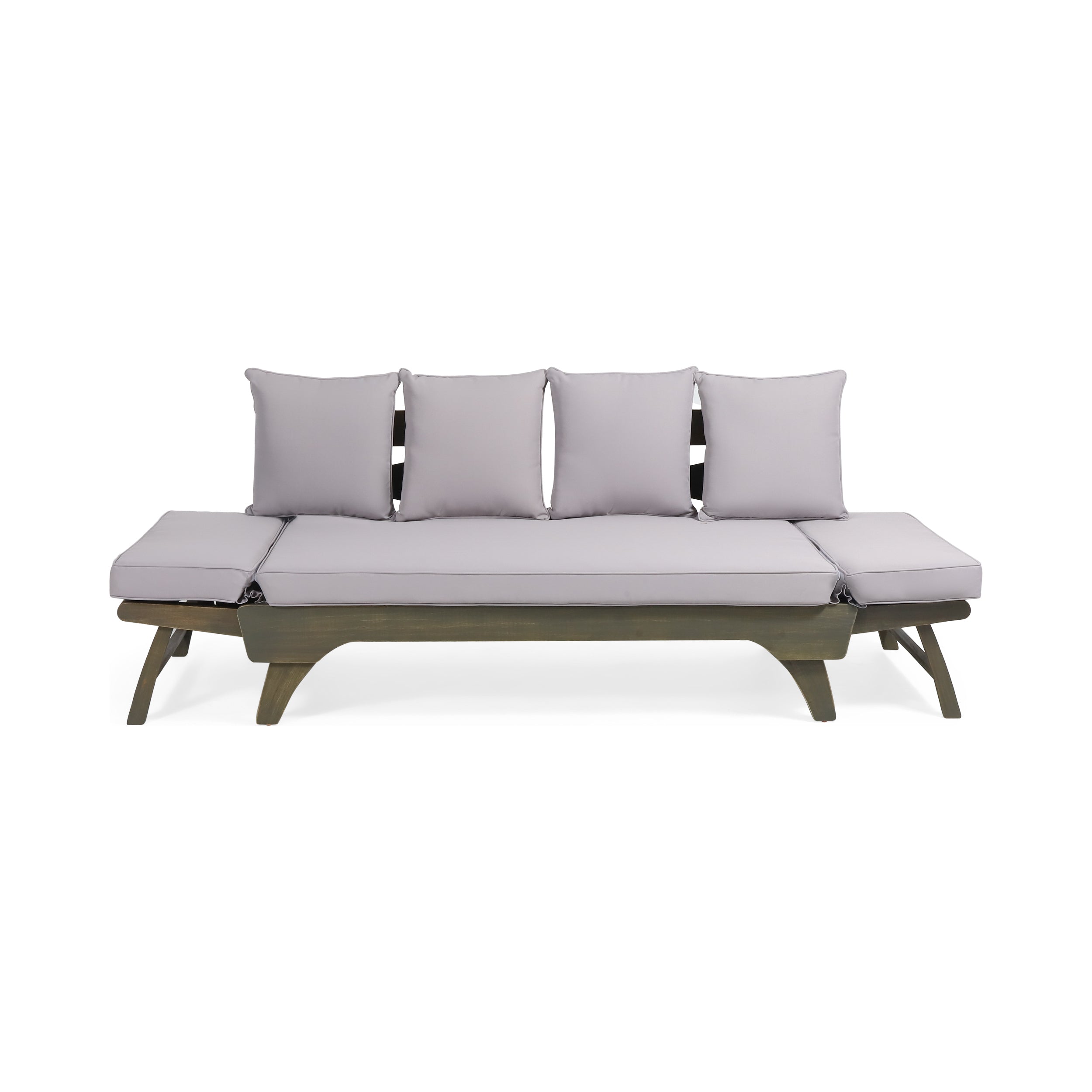 Oceanna Outdoor Acacia Wood Expandable Daybed with Water Resistant Cushions