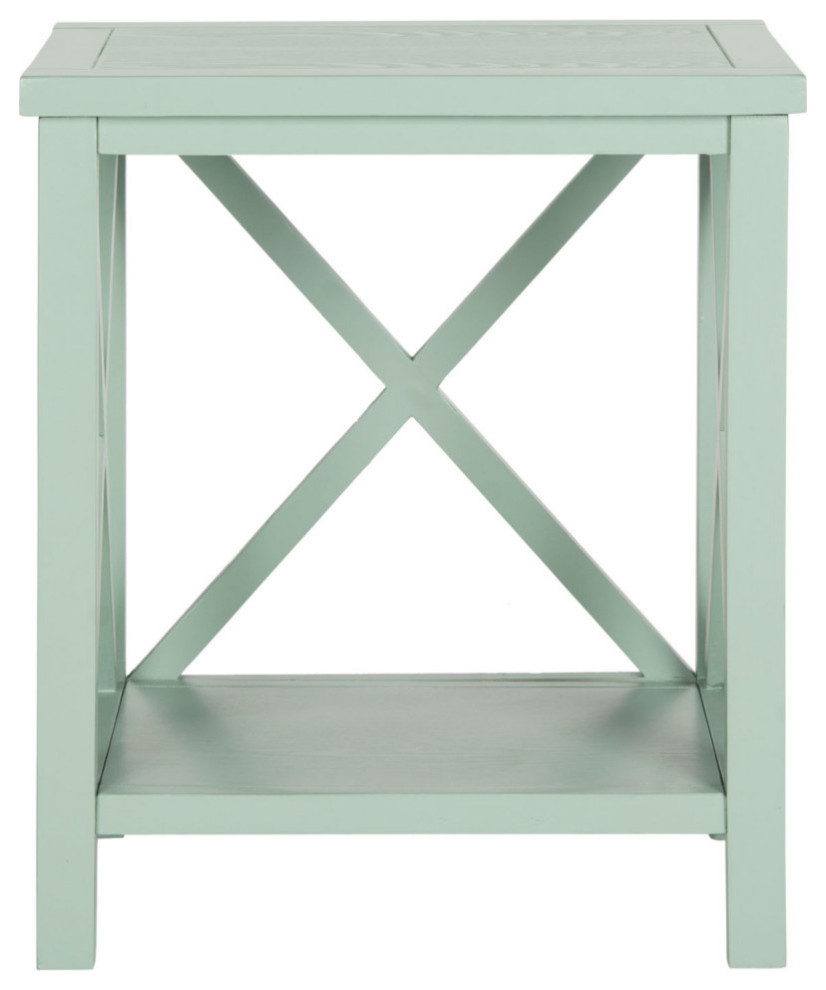 Sims Cross Back End Table  Dusty Green   Contemporary   Side Tables And End Tables   by Rustic Home Furniture Deco  Houzz