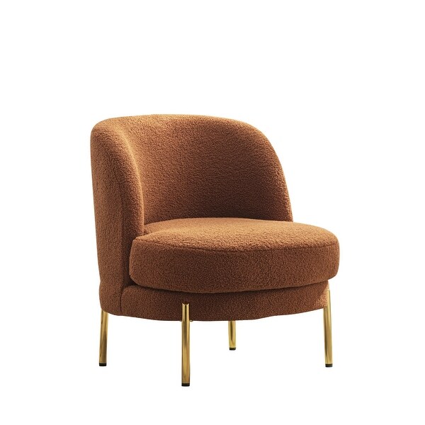 Curved Backrest Accent Chair with Golden Adjustable Legs