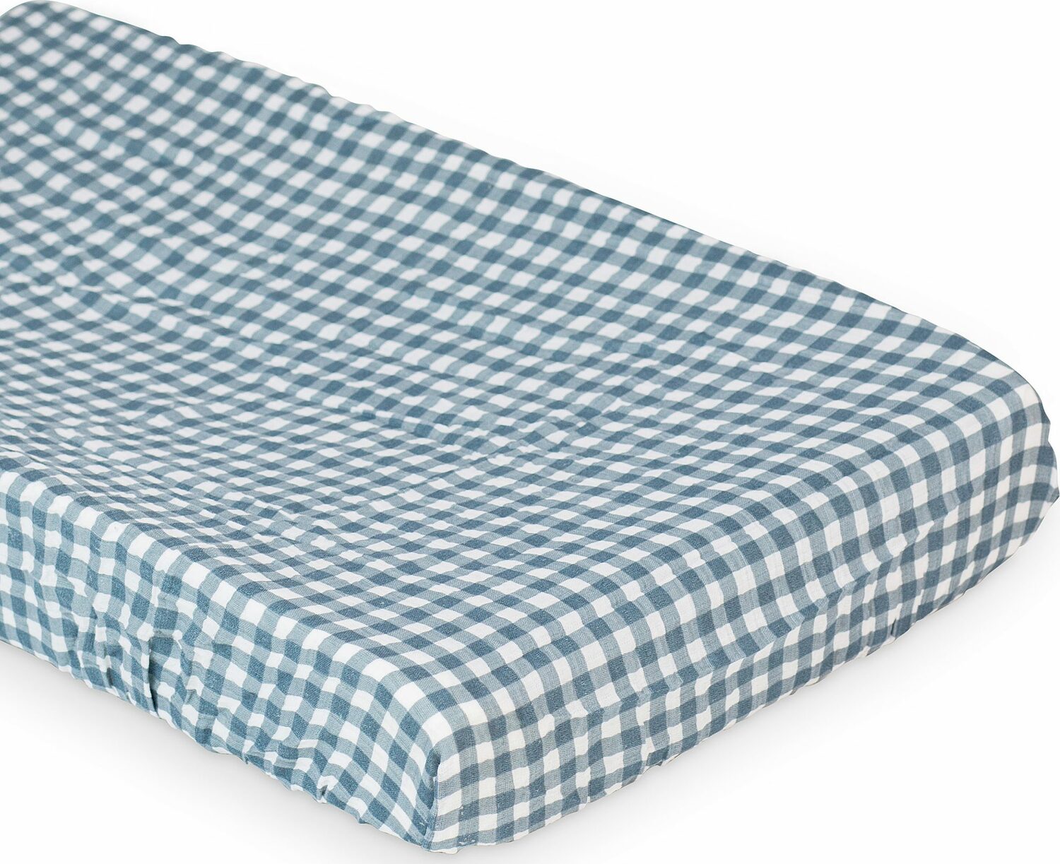 Lulujo Navy Gingham Change Pad Cover