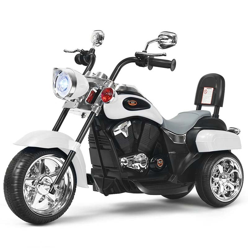 3 Wheel Kids Ride on Chopper-Style Motorcycle, 6V Battery Powered Kids Motorbike Trike Toy with Horn & Headlight