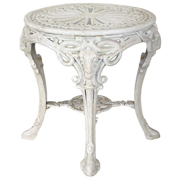 Design Toscano Offwhite Cast Iron Victorian Garden Table