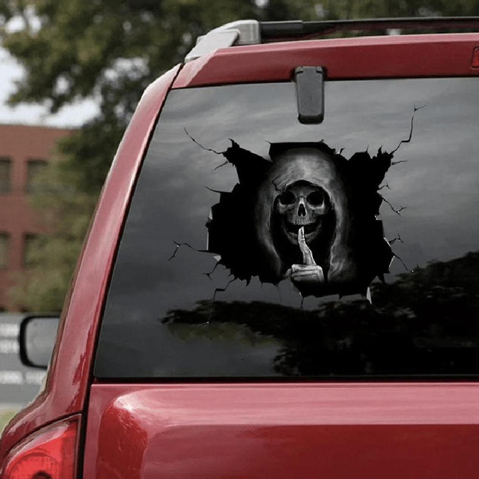 Halloween Car Decal Sticker 3d Horror Skull Sticker Car Window Bumper Decorative Wall Sticker Home Door Wall Sticker Auto Parts