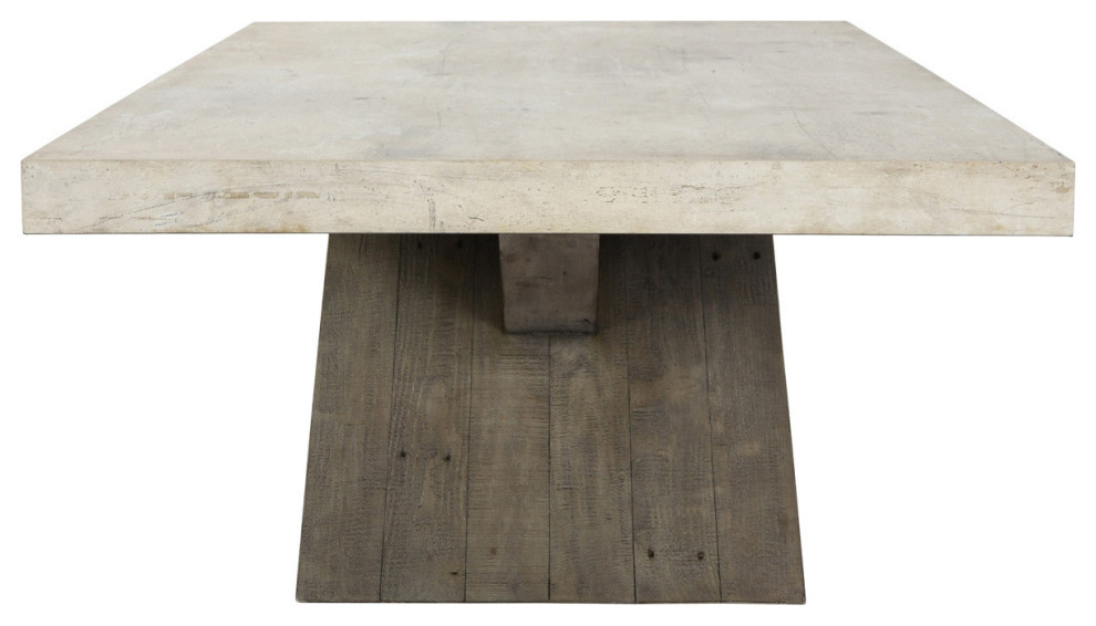 Durant Wood and Cement Top Coffee Table   Rustic   Coffee Tables   by Terra Nova Designs  Inc.  Houzz