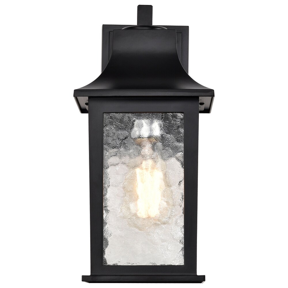 Stillwell Outdoor Small Wall Light Matte Black Finish Clear Water Glass