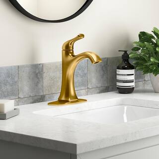 KOHLER Sundae Single Handle Single Hole Bathroom Faucet in Vibrant Brushed Moderne Brass K-R28795-4D-2MB