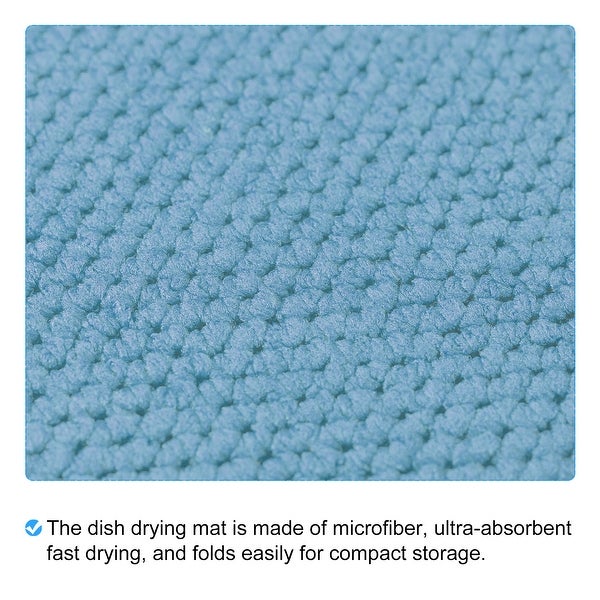 3pcs Microfiber Absorbent Dish Drying Mat for Countertop-Blue/Grey/Pink Red - Blue/Grey/Pink