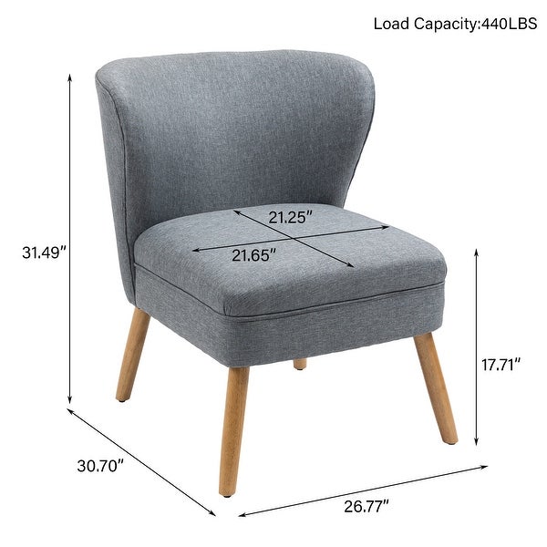 Linen Fabric Armless Accent Chair