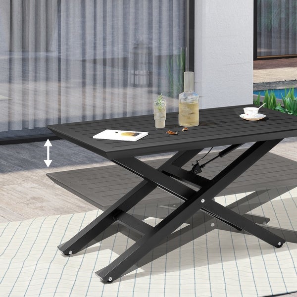 Height Adjustable Dining Table Multifunction Coffee Tea End Table - 14.6