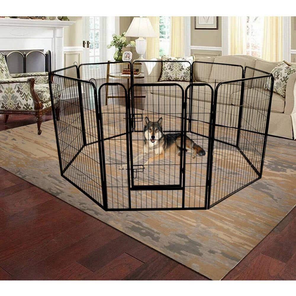 Tatayosi Large Outdoor Metal Puppy Dog Run Fence/Iron Pet Dog Playpen DJYC-H-W24101525