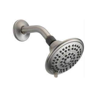 Delta 5-Spray Patterns 1.75 GPM 4.94 in. Wall Mount Fixed Shower Head in Spotshield Brushed Nickel 75554CSN