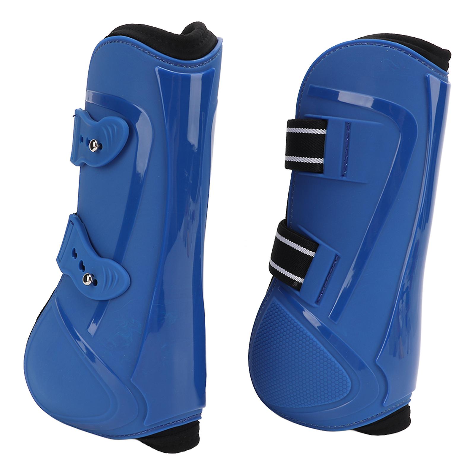 Horse Front Legs Support Boots Pu+neoprene Horse Front Legs Guard For Horse Training Jumpingblue Front Legs L